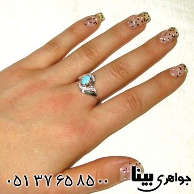 انگشتر فیروزه نیشابوری زنانه طرح کتایون
