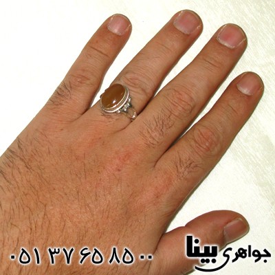 انگشتر عقیق شرف الشمس یمنی مردانه سنتی اره کاری