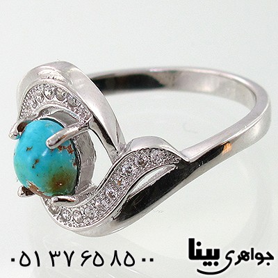 انگشتر فیروزه نیشابوری زنانه طرح موج