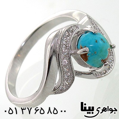 انگشتر فیروزه نیشابوری زنانه طرح موج