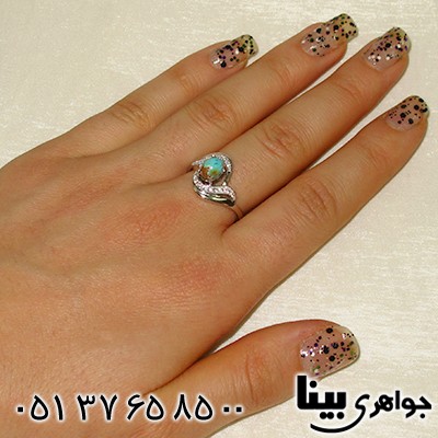 انگشتر فیروزه نیشابوری زنانه طرح موج