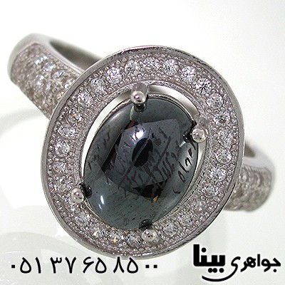 انگشتر حدید صینی زنانه با دعای هفت جلاله طرح تاج