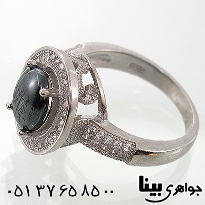 انگشتر حدید صینی زنانه با دعای هفت جلاله طرح تاج