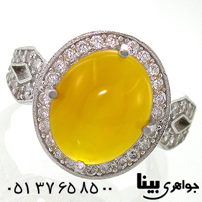 انگشتر عقیق شرف الشمس زنانه درشت طرح شهره