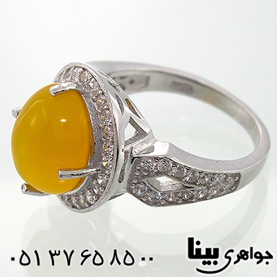 انگشتر عقیق شرف الشمس زنانه درشت طرح شهره