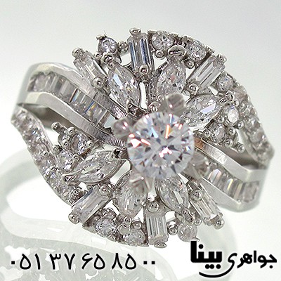 انگشتر نقره زنانه درشت طرح رزیتا