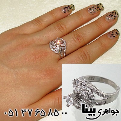 انگشتر نقره زنانه درشت طرح رزیتا