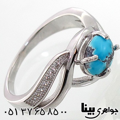 انگشتر فیروزه نیشابوری زنانه طرح ترلان