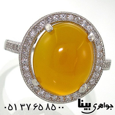 انگشتر عقیق شرف الشمس زنانه درشت طرح کیهانه