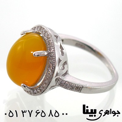 انگشتر عقیق شرف الشمس زنانه درشت طرح کیهانه