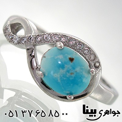 انگشتر فیروزه نیشابوری طرح پیچ کلاسیک
