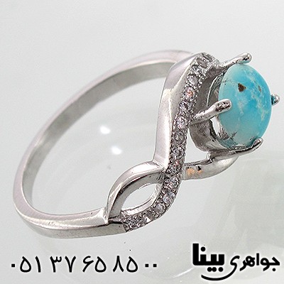 انگشتر فیروزه نیشابوری طرح پیچ کلاسیک