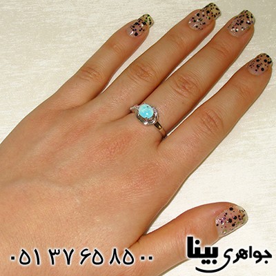 انگشتر فیروزه نیشابوری طرح پیچ کلاسیک