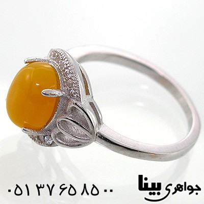 انگشتر عقیق شرف الشمس زنانه طرح لاله