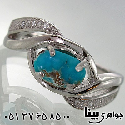 انگشتر فیروزه نیشابوری زنانه طرح مهتاج