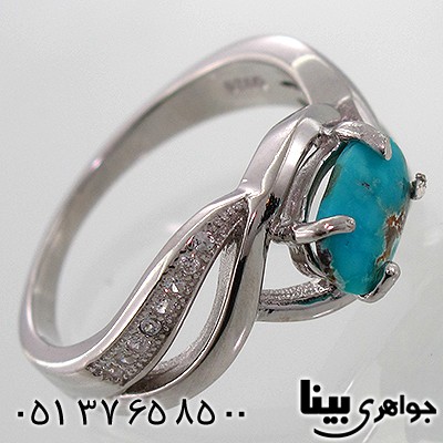 انگشتر فیروزه نیشابوری زنانه طرح مهتاج