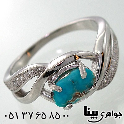 انگشتر فیروزه نیشابوری زنانه طرح مهتاج
