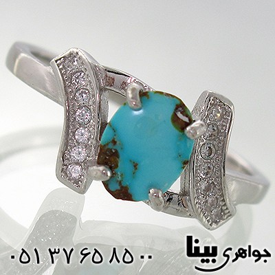 انگشتر فیروزه نیشابوری زنانه طرح ندا