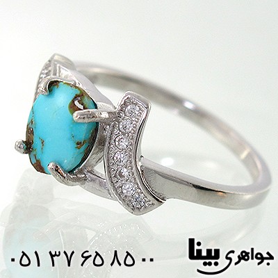 انگشتر فیروزه نیشابوری زنانه طرح ندا