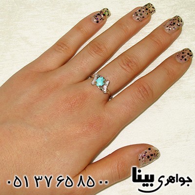 انگشتر فیروزه نیشابوری زنانه طرح ندا