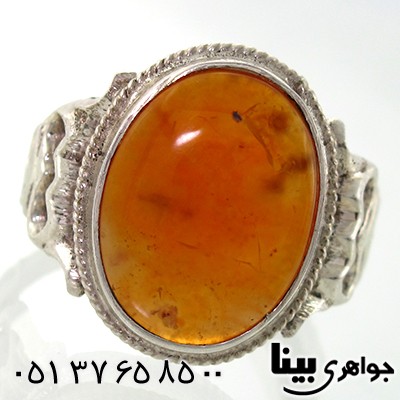 انگشتر عقیق شرف الشمس یمنی مردانه اره کاری سنتی درشت