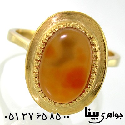 انگشتر عقیق یمنی زنانه طرح مشبک ساره