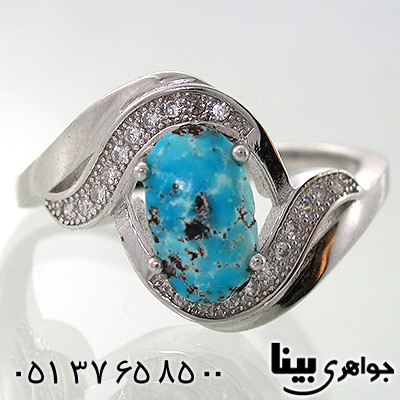 انگشتر فیروزه نیشابوری زنانه طرح فتانه