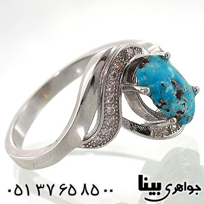 انگشتر فیروزه نیشابوری زنانه طرح فتانه