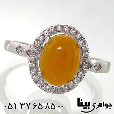 انگشتر عقیق شرف الشمس زنانه طرح جمیله