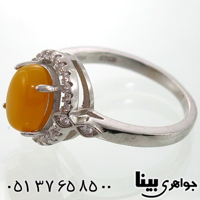 انگشتر عقیق شرف الشمس زنانه طرح جمیله