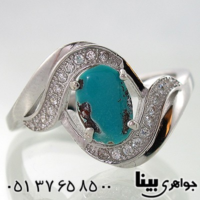 انگشتر فیروزه نیشابوری زنانه طرح ملینا