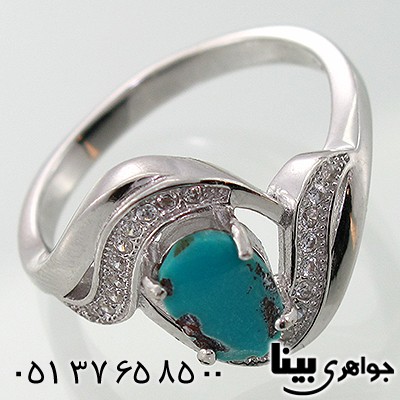انگشتر فیروزه نیشابوری زنانه طرح ملینا