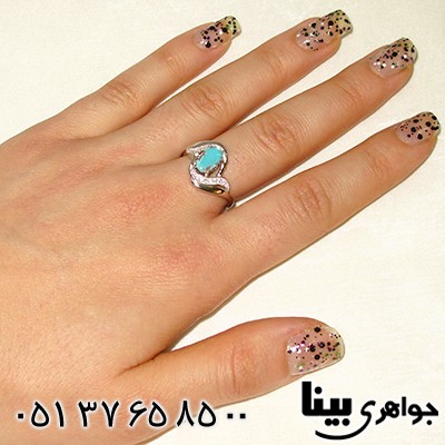 انگشتر فیروزه نیشابوری زنانه طرح ملینا
