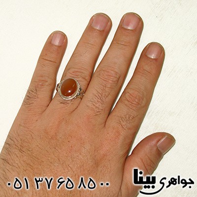 انگشتر عقیق شرف الشمس یمنی مردانه کلاسیک