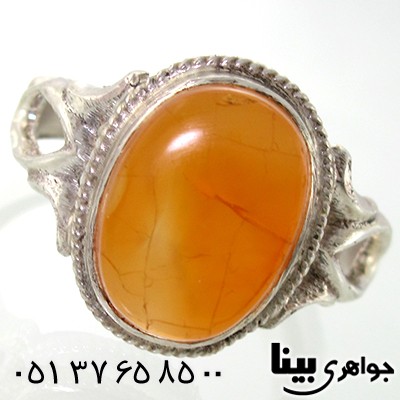 انگشتر عقیق شرف الشمس یمنی مردانه اره کاری شده سنتی