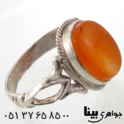 انگشتر عقیق شرف الشمس یمنی مردانه اره کاری شده سنتی