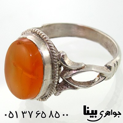 انگشتر عقیق شرف الشمس یمنی مردانه اره کاری شده سنتی