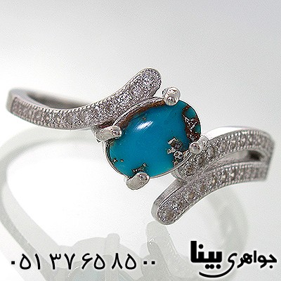 انگشتر فیروزه نیشابوری زنانه طرح شادی