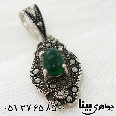 گردنبند عقیق سبز زنانه مارکازیتی