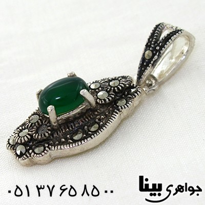 گردنبند عقیق سبز زنانه مارکازیتی