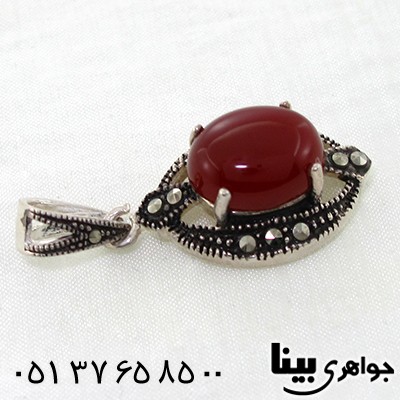 گردنبند عقیق قرمز زنانه مارکازیتی طرح شبنم