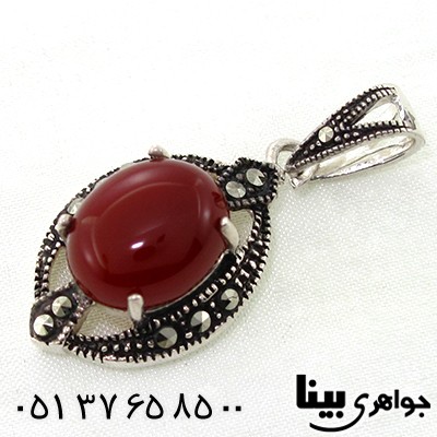 گردنبند عقیق قرمز زنانه مارکازیتی طرح شبنم