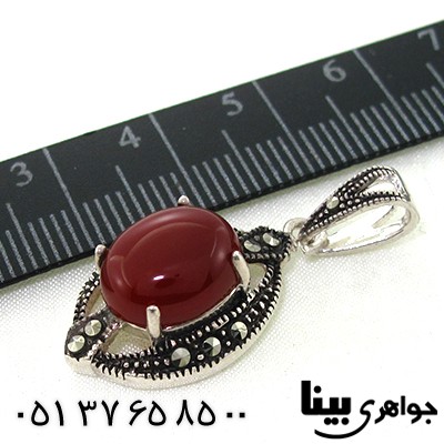 گردنبند عقیق قرمز زنانه مارکازیتی طرح شبنم