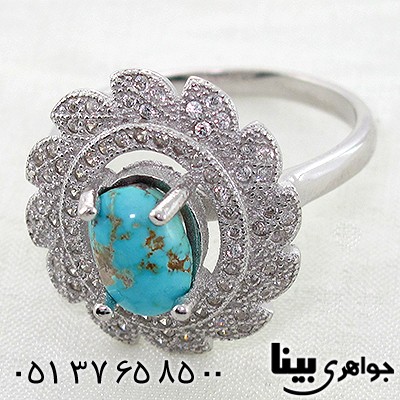 انگشتر فیروزه نیشابوری طرح رخسار