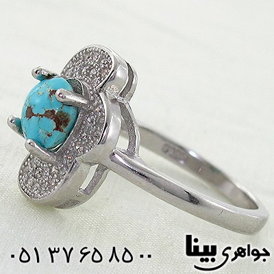 انگشتر فیروزه نیشابوری زنانه طرح تینا