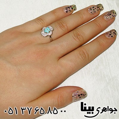 انگشتر فیروزه نیشابوری زنانه طرح تینا
