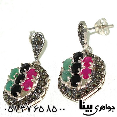 سرویس چند جواهر زنانه زمرد و یاقوت مارکازیت طرح شیفته