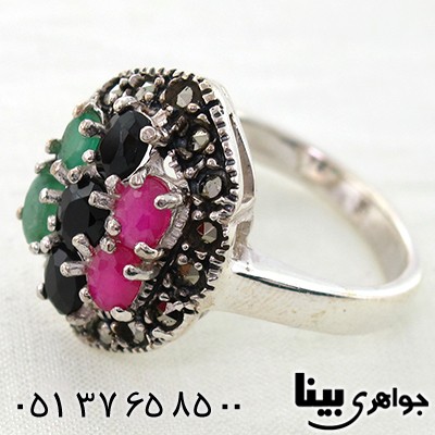 سرویس چند جواهر زنانه زمرد و یاقوت مارکازیت طرح شیفته