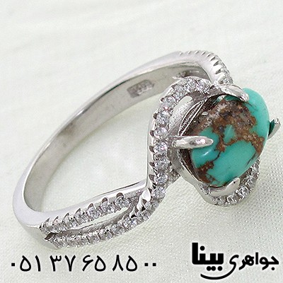 انگشتر فیروزه نیشابوری طرح سیمین