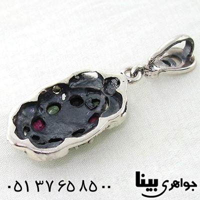 گردنبند چند جواهر زنانه یاقوت و زمرد مارکازیت طرح مهسا